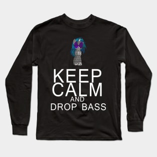 Vinyl Scratch - Keep Calm Drop Bass Typography Long Sleeve T-Shirt